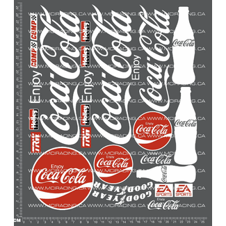 MCI REPRODUCTION DECALS MCI  1/10th SHORT COURSE TRUCK - COKE COLA DECALS