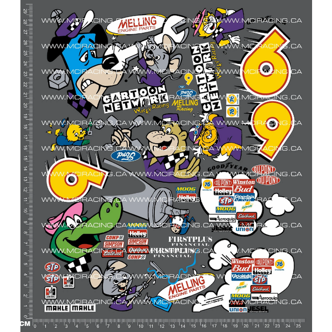 MCI  1/10th NASCAR - CARTOON NETWORK DECALS