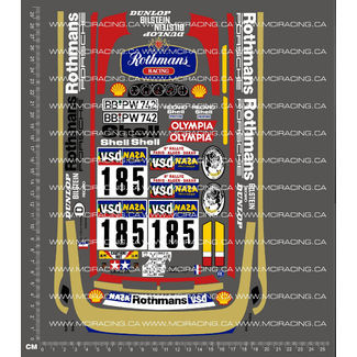 MCI REPRODUCTION DECALS MCI  1/12th REPRODUCTION TAM 58059 - PORSCHE 959 #185 DECALS