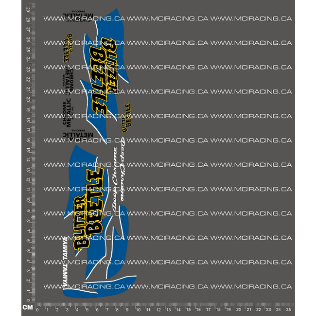 MCI  1/10th REPRODUCTION TAM 58252 - BLITZER BEETLE CHROME DECALS
