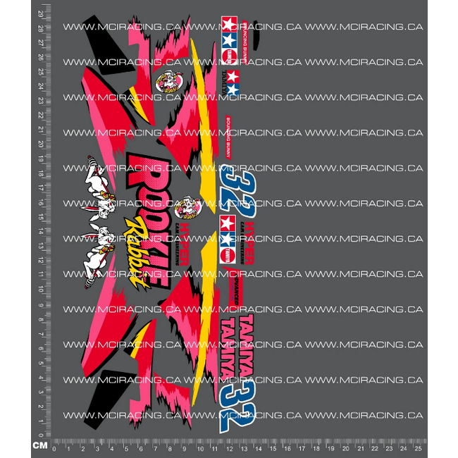 MCI  1/10th REPRODUCTION TAM 57501 - ROOKIE RABBIT DECALS