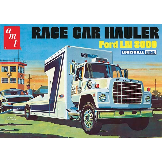 AMT FORD LN 8000 RACE CAR HAULER LOUISVILLE LINE 1:25 RETRO DELUXE PLASTIC KIT