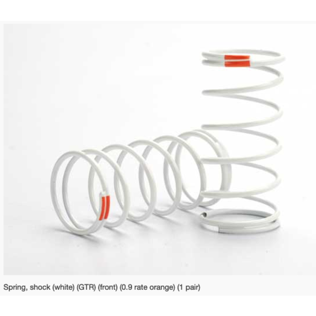 [Spring, shock (white) (GTR) (front) (0.9 rate orange) (1 pair)] Spring, shock (white) (GTR) (front) (0.9 rate orange) (1 pair)