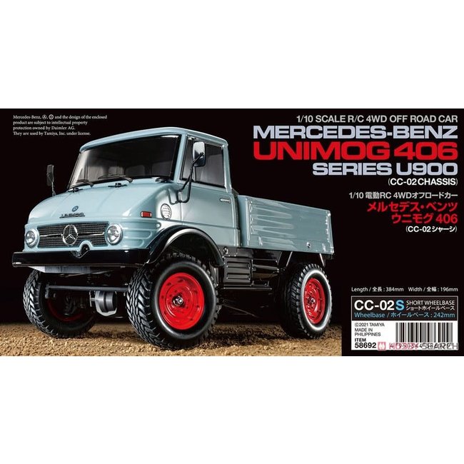 TAMIYA UNIMOG 406 U900 (CC-02) KIT UNPAINTED1/10 KIT NO ESC INCLUDED REQUIRES TX, RX, ESC, BATTERY CHARGER & PAINT.