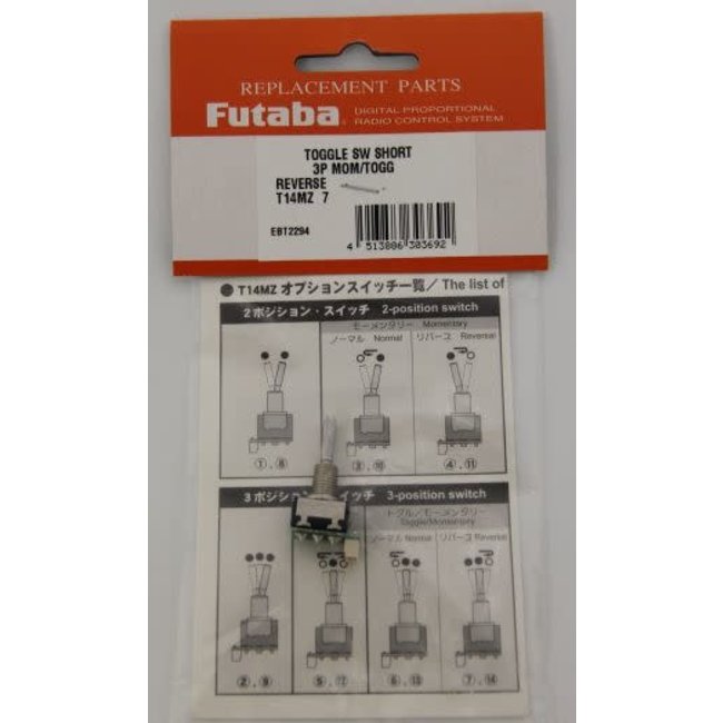 FUATABA 18MZ TOGGLE SW 3TF101H Short 3 position toggle/mo