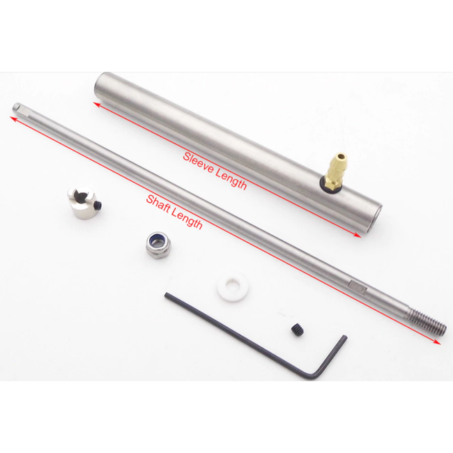 ACE 350mm x 4mm BOAT DRIVE SHAFT : SLEEVE=300mm SHAFT 350mm LONG WITH DOG DRIVE