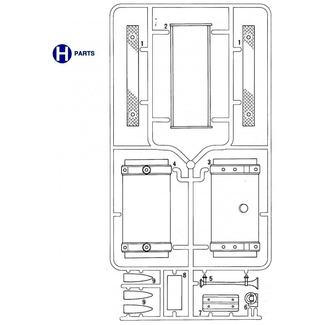 TAMIYA TAMIYA H PARTS SUITS 56304 1/14 TAMIYA TRACTOR TRUCKS  CHROME FUEL TANKS & STEP ( REQUIRES END CAPS  0115110 ) SUITS KING HAULER & GLOBELINER