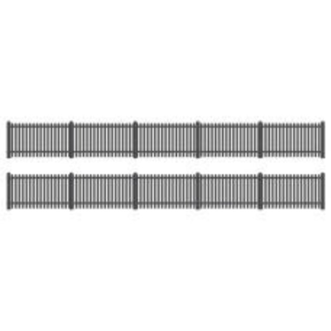 PECO RATIO GWR STATION FENCING, BLACK (STRAIGHT ONLY) HO OO
