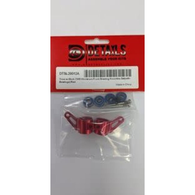 HOBBY DETAILS TRAXXAS SLASH 2WD ALU FRONT STEERING KNUCKLES WITH BEARINGS RED