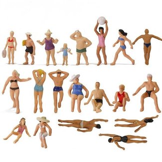 EVE MODEL Eve Model People Beach Visitors And Swimmers Painted HO (20pce)