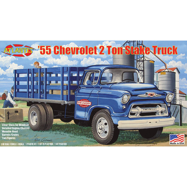 Atlantis H1401 1/48 1955 Chevy Stake Truck WITH GLASS