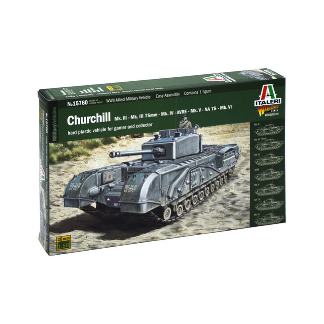 ITALERI CHURCHILL Mk.III - Mk.III 75mm - MK.IV - AVRE - Mk.V - NA 75 - Mk.VI 1/56