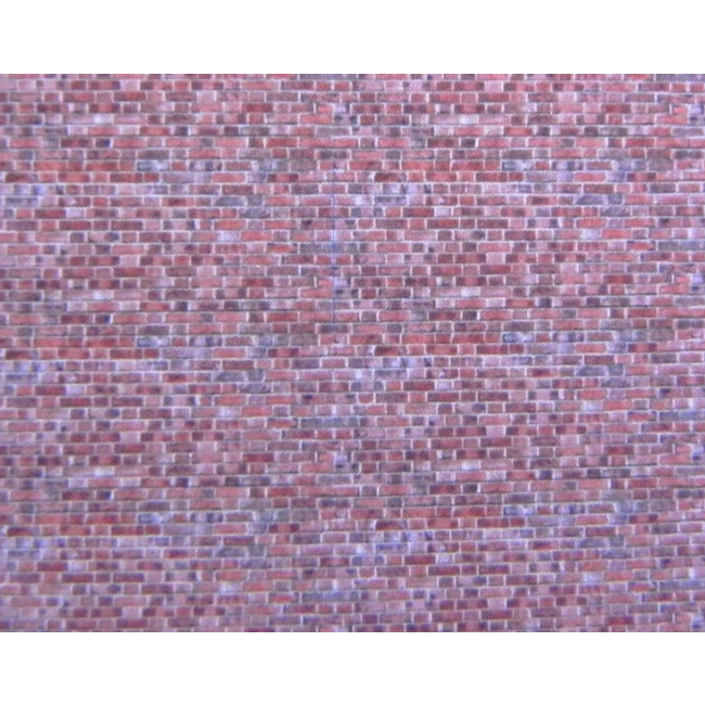 ACE N gauge (1:160 scale)RED BRICK SELF ADHESIVE  VINYL - A4 sheet (297 x 210 mm)
