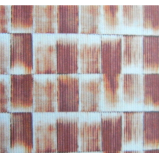 CHINA ELECTRONICS ACE N gauge (1:160 scale) RUSTY TIN SHEET ON PAPER l - A4 sheet (297 x 210 mm)