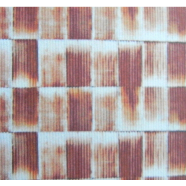 ACE N gauge (1:160 scale) RUSTY TIN SHEET ON PAPER l - A4 sheet (297 x 210 mm)