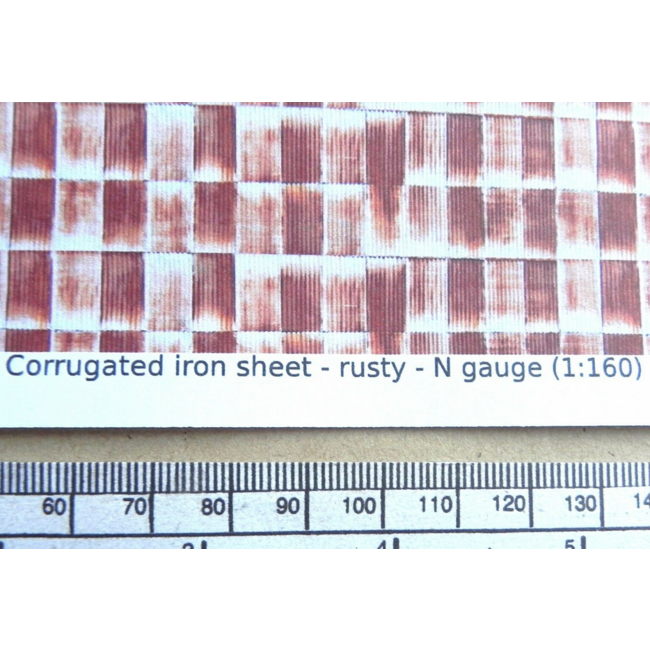 ACE N gauge (1:160 scale) RUSTY TIN SHEET ON PAPER l - A4 sheet (297 x 210 mm)