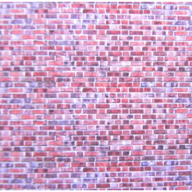 ACE OO/HO gauge (1:76 scale) RED BRICK SHEET SELF ADHESIVE VINYL l - A4 sheet (297 x 210 mm)