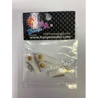 HY MODEL ACCESSORIES HY Bolt THRU Ball Joint D5×Φ2×L26mm×Φ2.2 White With screws 2×14 M2