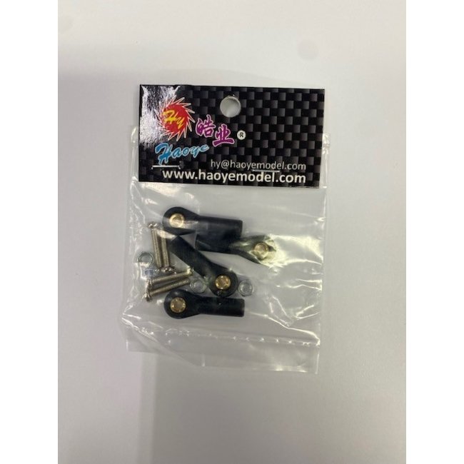 HY Bolt Through Ball Joint D6×Φ2.5×L27mm×Φ3 Black With Screws 2.5×14 M2.5