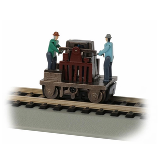Gandy Dancer Operating Hand Car - Brown With gandy dancer pumping action; two crew members. Now with improved running operation. Performs best on 15" radius curves or greater