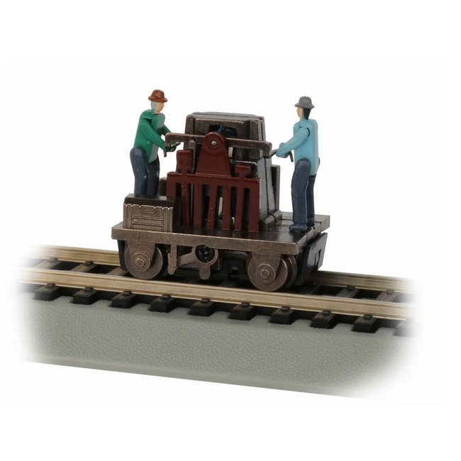 Gandy Dancer Operating Hand Car - Brown With gandy dancer pumping action; two crew members. Now with improved running operation. Performs best on 15" radius curves or greater