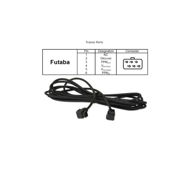 FUTABA TYPE TRAINER CABLE NEW STYLE SQUARE TO SQUARE