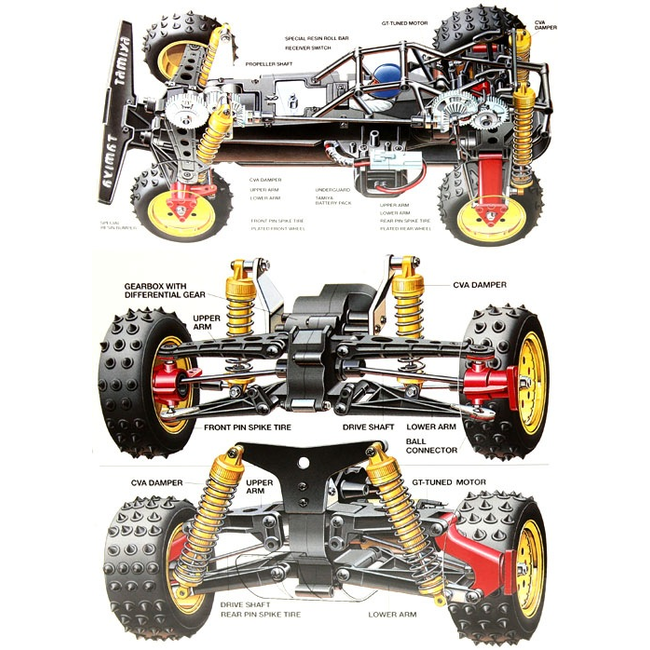 TAMIYA SUPER HOTSHOT 1/10 RE-RELEASE KIT  NO ESC INCLUDED  REQUIRES TX, RX, ESC, BATTERY CHARGER & PAINT. HOTSHOT