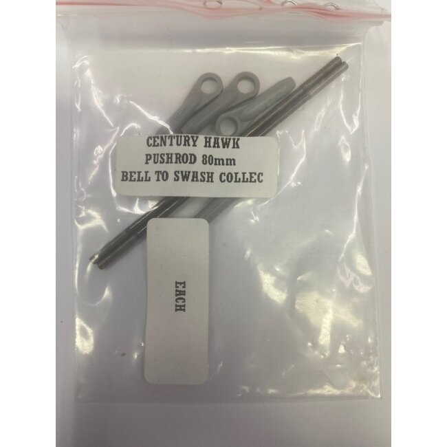 CENTURY PUSHRODS STD 80mm 1 pair BELL TO SWASH COLECTIVE