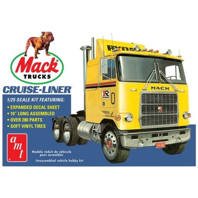 AMT Mack Cruise liner 1:25 RETRO DELUXE PLASTIC KIT 10” LONG 280 PARTS