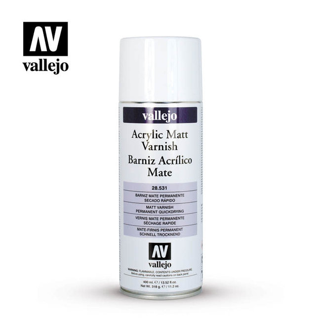 Vallejo Varnishes Acrylic Matt Varnish 28.531 400ml Spray Can