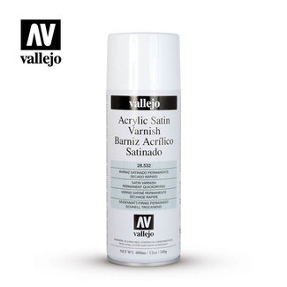 VALLEJO Vallejo 28532 Aerosol Satin Varnish 400ml Hobby Spray Paint