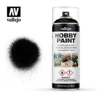 VALLEJO Vallejo 28012 Aerosol Black Primer 400ml Hobby Spray Paint