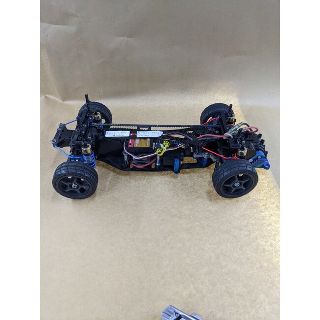 TAMIYA TA03F-S TRF WITH GPM UPGRADES, ACOMS AS-16 SERVO, DYNA RUN MOTOR USED, CHASSIS BRAND NEW NEVER RUN