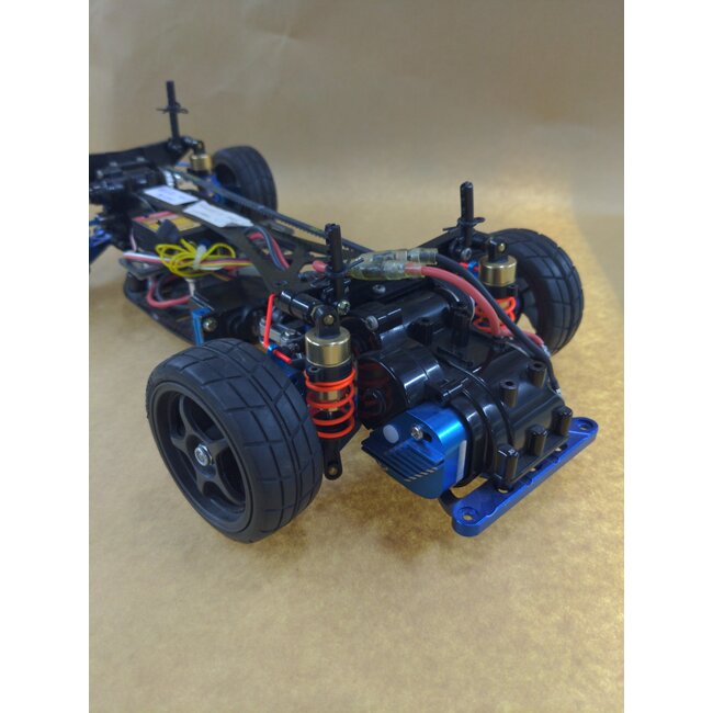 TAMIYA TA03F-S TRF WITH GPM UPGRADES, ACOMS AS-16 SERVO, DYNA RUN MOTOR USED, CHASSIS BRAND NEW NEVER RUN