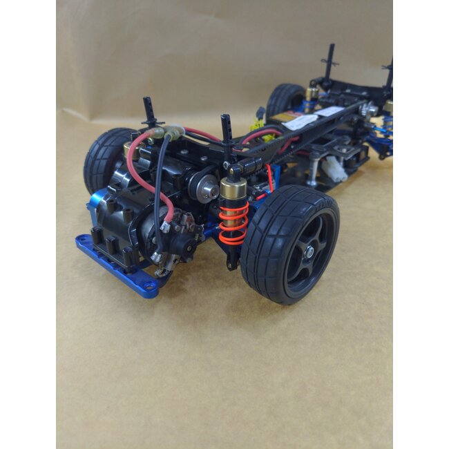 TAMIYA TA03F-S TRF WITH GPM UPGRADES, ACOMS AS-16 SERVO, DYNA RUN MOTOR USED, CHASSIS BRAND NEW NEVER RUN