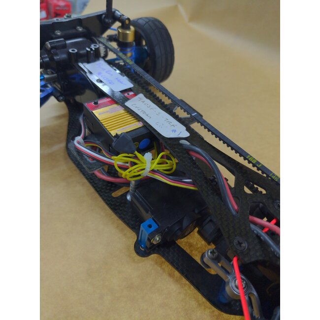 TAMIYA TA03F-S TRF WITH GPM UPGRADES, ACOMS AS-16 SERVO, DYNA RUN MOTOR USED, CHASSIS BRAND NEW NEVER RUN