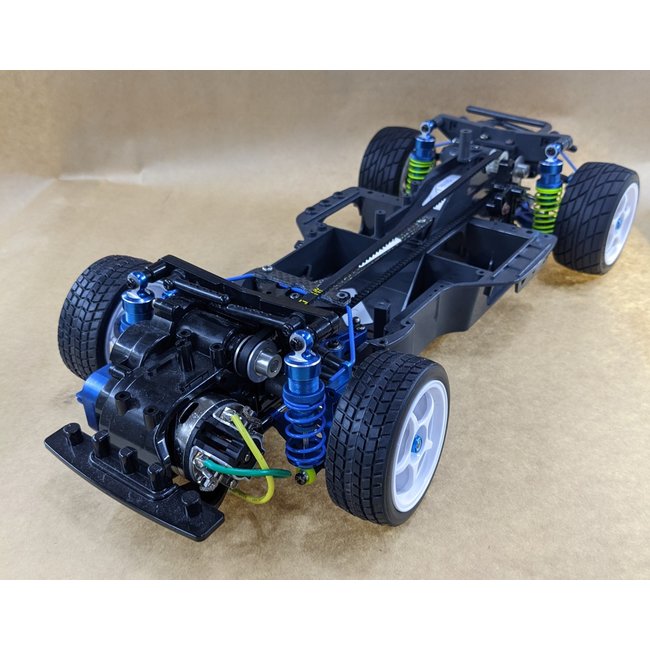 TAMIYA TA03F TUB CHASSIS METAL ARMS HUBS STEERING  WITH GT TUNED  MOTOR