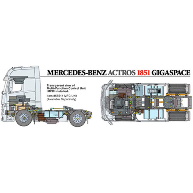 TAMIYA Mercedes-Benz Actros - 1851 4x2 GigaSpace PRE PAINTED BLACK