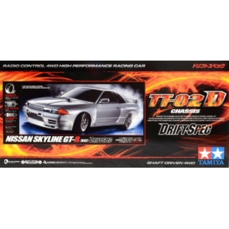 TAMIYA TAMIYA NISSAN GT-R TT-02D R-32 KIT DRIFTSPEC WITH LIGHTS 1/10 NEEDS SERVO/BATTERIES/CHARGER