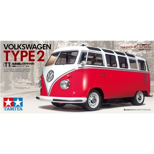TAMIYA VW TYPE 2 COMBI VAN  (T1) (M-06) 1/10 KIT NO ESC INCLUDED REQUIRES TX, RX, ESC, BATTERY CHARGER