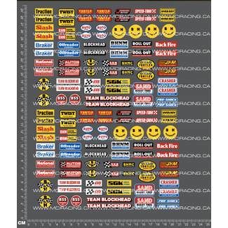 MCI REPRODUCTION DECALS MCI 1/10th REPRODUCTION  TAM -  BLOCK - SPONSOR DECALS
