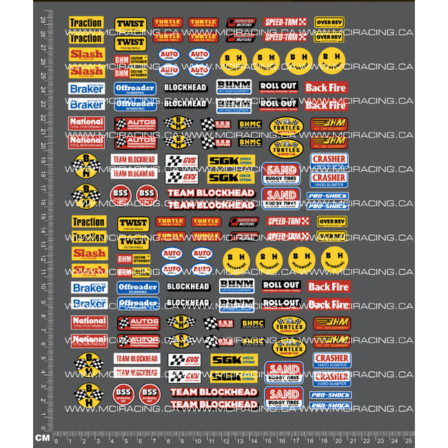 MCI 1/10th REPRODUCTION  TAM -  BLOCK - SPONSOR DECALS