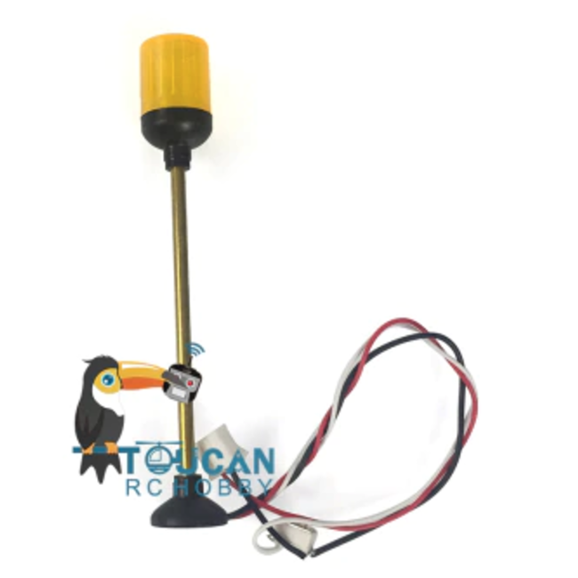 ACE 1/14 STALK MOUNTED BEACON FLAT  LIGHT FOR TAMIYA TRACTOR TRUCK ( Amber/ Orange ) Voltage: 3-18V