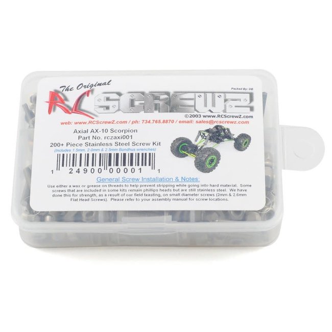 RCSCREWZ RACERS RC AXIAL SCORPION STAINLESS SCREW SET