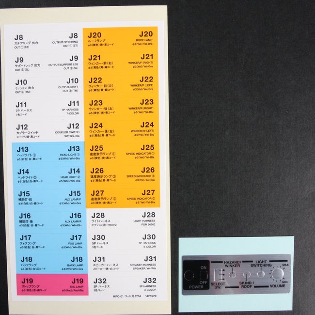 tamiya mfc cable tags & control box lable