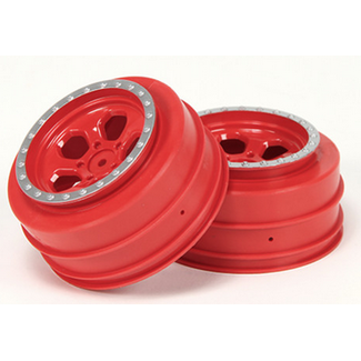 BASHER BASHER  WHEELS 1/10 SCT RED & SILVER 1 PAIR