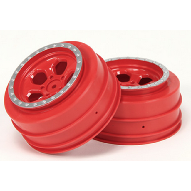 BASHER  WHEELS 1/10 SCT RED & SILVER 1 PAIR