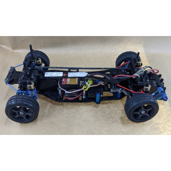 TAMIYA TA03F-S TRF WITH GPM UPGRADES, ACOMS AS-16 SERVO, DYNA RUN MOTOR USED, CHASSIS BRAND NEW NEVER RUN