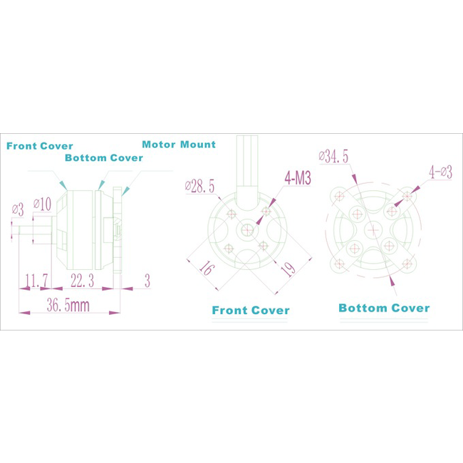 HY BL 2205 1650KV SUITS 2S LIPO 18AMP  8 X 3.8 PROP