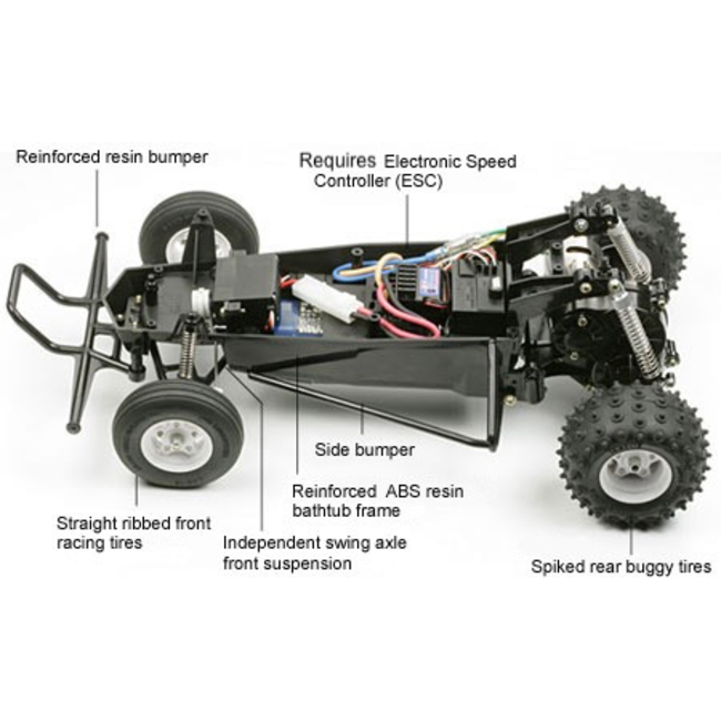TAMIYA THE HORNET 1/10 KIT ( 2005 ) ESC INCLUDED.  REQUIRES TX, RX, BATTERY CHARGER & PAINT.